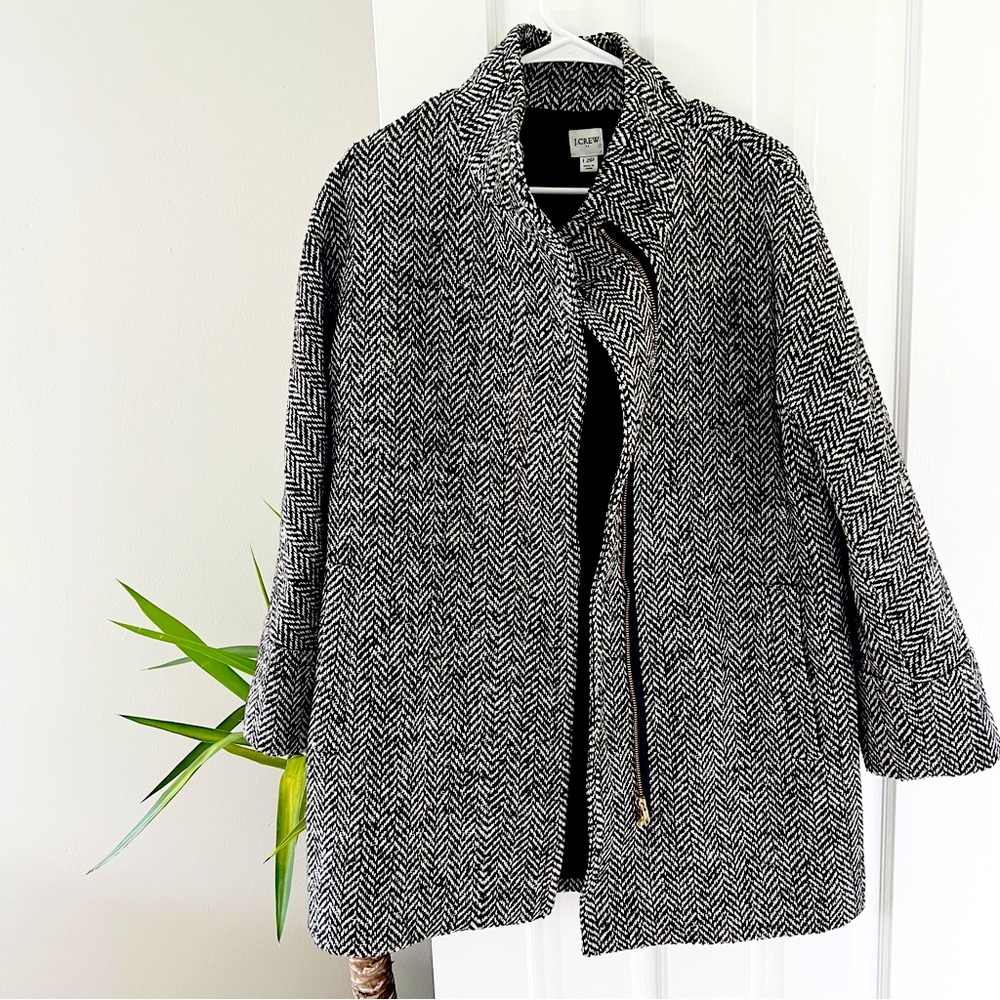 J.Crew City Coat Herringbone Wool Blend Jacket